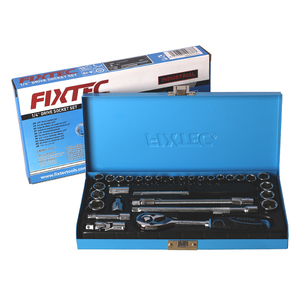 Juego de Llaves de Tubo FIXTEC de Alta Calidad, 31 Piezas, 1/4'', para Reparación de Automóviles, Estándar y Métrico, FHST0631 - Product Image 6