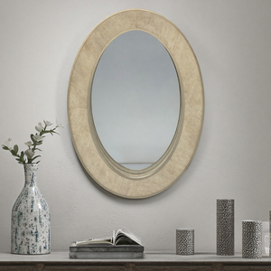 <span class=keywords><strong>Espejo</strong></span> <span class=keywords><strong>de</strong></span> pared decorativo moderno y elegante <span class=keywords><strong>de</strong></span> forma ovalada hecho <span class=keywords><strong>de</strong></span> vidrio y travertino diseño Art Deco para decoración del hogar y el hotel - Product Image 1