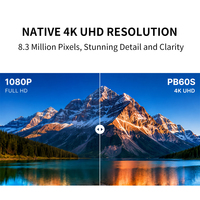 Projecteur laser commercial 4K PB60S, 6600 lumens, projecteur de simulateur de golf, zoom optique HDR, cinéma maison professionnel