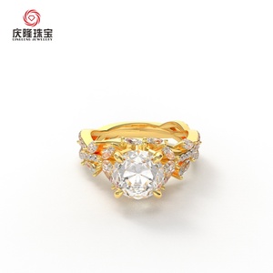 Bague de mariage de luxe Secret Garden 2.0ct avec diamant rond de laboratoire serti à griffes en or 14 carats – Cadeau parfait et exclusif pour une belle mariée - Product Image 6