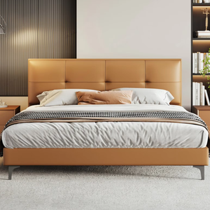 Recommandation populaire : <span class=keywords><strong>Lit</strong></span> double moderne et minimaliste pour chambre à coucher, en similicuir fin et souple, <span class=keywords><strong>lit</strong></span> à rebord <span class=keywords><strong>de</strong></span> 1,8 mètre - Product Image 1