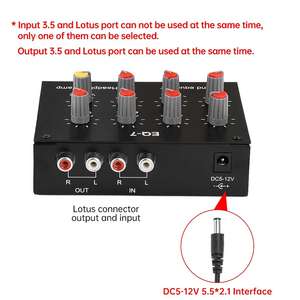 Ecualizador de Audio EQ-7 DC5-12V de 7 Etapas, Amplificador de Audio con Preamplificador Ajustable de Graves, Medios y Agudos para Teléfonos, Computadoras y Auriculares - Product Image 2