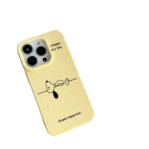 Cute Cartoon Dog Eco-Friendly Caso Celular Degradável Cartoon Handytasche caso móvel para Iphone 14 13 12 Pro