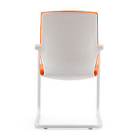 Accoudoir en cuir PU orange cadre blanc ordinateur gestionnaire visiteur travail bureau chaise de bureau