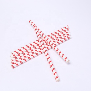 Lớn Màu Đỏ Polka Dot Mạnh Mẽ Hơn Đường Kính Bền 10Mm Chiều Dài Có Thể Điều Chỉnh Ống Hút Giấy Uống Bền Để Trang Trí - Product Image 2