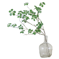Ventes en gros de feuilles d'alocasia artificielles en soie, branches de plantes à longue tige, verdure pour la décoration de mariage, de fête et de la maison