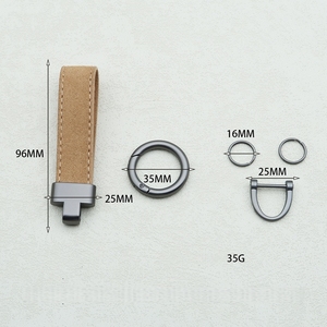 Porte-clés en cuir suédé avec logo personnalisé, <span class=keywords><strong>mousqueton</strong></span> métallique, porte-clés pour homme, accessoires cadeaux promotionnels - Product Image 4