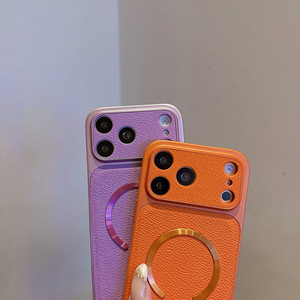 Étui de téléphone premium en cuir PU avec texture CD et chargement magnétique, design TPU, protection intégrale pour <span class=keywords><strong>iPhone</strong></span> <span class=keywords><strong>12</strong></span> 13 14 15 <span class=keywords><strong>Pro</strong></span> 16 17 <span class=keywords><strong>Pro</strong></span> Max - Product Image 2