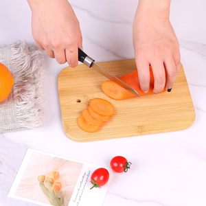 Bamboo Cutting Board <b>Set</b> With Stand 22x16cm And 16x7cm Rectangle Antibacterial Multifunctional For Sandwich Cheese Breakfast - Product Image 4