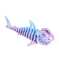 Modelo de tiburón multicolor impreso en 3D con articulación móvil, Animales Marinos flexibles, diseño 3D para decoración de Navidad para niños