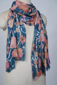 Luxury Silk Modal Digital Print Scarf for Women Soft Lightweight Designer Stole Premium Silk Modal Blend Fashion <b>Wrap</b> <b>Shawl</b> - Product Image 5