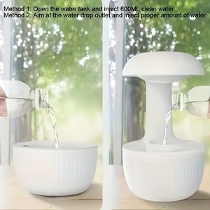 600ml Weightless Water Droplet Air Humidifier with Anti-Gravity Technology Essential Oil <b>Diffuser</b> Night Light and Sprayer - Product Image 6