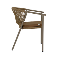 Chaise d'extérieur ergonomique moderne AIKO modèle 003 en rotin PE, structure en acier thermolaqué, durable et écologique, pour jardin