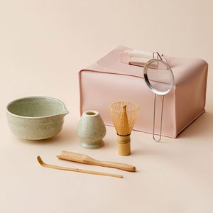 Juego de Matcha Portátil de Lujo, Estilo Japonés, Cerámica Rosa Exclusiva, con Tazón y Boquilla para Matcha - Product Image 4