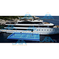 Terrain de sport flottant gonflable de cour de pickleball portative de jeu de sports nautiques extérieurs commerciaux à vendre