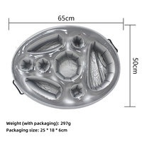 Plateau flottant gonflable d'été pour l'extérieur en PE pour piscine, plage, lac, fête aquatique - Support multifonctionnel pour boissons et glacière
