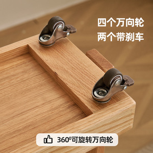 Ash Wood Movable Bookshelf Solid Wood 4 Tier <b>Narrow</b> <b>Storage</b> Shelf Portable Standing Type for Bedroom Organization - Product Image 5