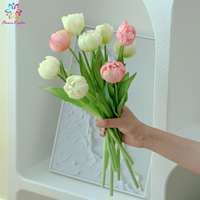Bouquet de 3 tulipes artificielles en caoutchouc souple, fleurs au toucher réel, pour mariage, maison, vase, décoration d'hôtel