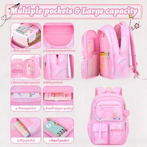 Nouveau <span class=keywords><strong>Sac</strong></span> à <span class=keywords><strong>Dos</strong></span> Léger et Imperméable en Polyester pour Élèves du Primaire et du Collège, Style Réfrigérateur, avec Bretelles Courbes pour Réduire la Charge - Product Image 3