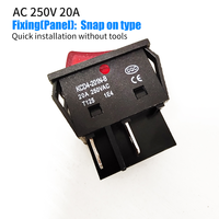 Interrupteur à bascule haute intensité KCD4 30A 4P DPST avec lampe rouge marche/arrêt 250VAC 3 broches CQC CE pour voitures