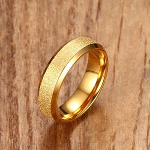 6mm di larghezza Bling Sanded oro placcato anello dio placcato <span class=keywords><strong>Band</strong></span> per coppia di nozze anello - Product Image 2