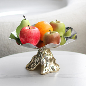 Silberne Bergskulptur Obstschale Dekorative Lebensmittelaufbewahrung Harz-Kunsthandwerk Ornament für Heimdekoration Küchendekoration Geschenke - Product Image 1