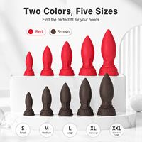 Plug anal géant lisse en forme d'œuf avec base large évasée, entraîneur anal fantaisie pour hommes gays, couples et jeux BDSM pour adultes
