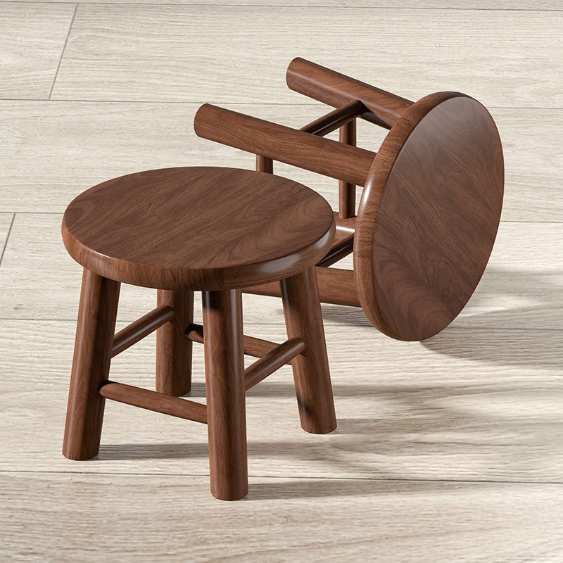 Le tabouret rond mesure 25 cm de haut et 25 cm de diamètre.