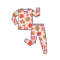 Bamboevezel Nieuw Ontwerp Op Maat Geprint Ademend Casual Stijl Lange Mouwen 2-delig Pyjama Set voor Baby Kleding