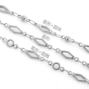 Cadena de Acero Inoxidable Dorado con Forma de Diamante y Cierre de Cuentas, Collar Fino Unisex para Uso Diario, Diseño Geométrico H1568 - Product Image 5