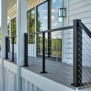 ステンレス鋼屋外ガードレールマットブラック304ケーブル手すりポスト手すり - Product Image 3