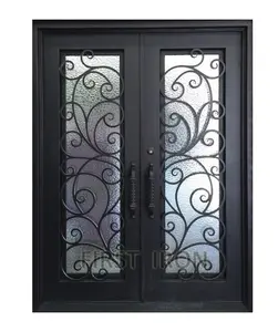 Main entrance security grilled wrought iron door for New Orleans clients