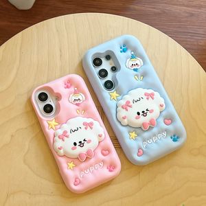 เคสโทรศัพท์ซิลิโคนลายการ์ตูนน้องหมา 3 มิ<span class=keywords><strong>ต</strong></span>ิ น่ารัก สำหรับ S26 S25 Ultra หรูหรา นุ่ม ลื่น ป้องกันแรงกระแทก พร้อมขาตั้งพับได้ - Product Image 6