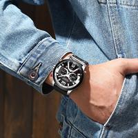 Jam Tangan Quartz Chronograph Pria Curren 8329 Pemasok Tali Kulit Tahan Air Bercahaya Kalender Grosir OEM ODM Jam Tangan Sport