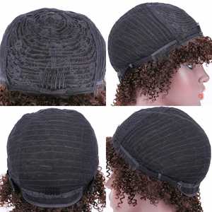 8 Inch Short <b>Pixie</b> <b>Cut</b> Jerry Non-Lace Human Hair <b>Wig</b> Honey Blonde Kinky Bang Factory Direct 100% Human Hair <b>Wig</b> - Product Image 3