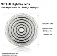PC 90 de qualité optique supérieure °   Lentille LED à large distribution pour l'amélioration de l'éclairage UFO High Bay dans les entrepôts industriels et commerciaux