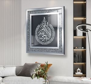 23.62 "personaggio moderno soggiorno dipinto decorativo appeso <span class=keywords><strong>con</strong></span> specchio a muro a specchio <span class=keywords><strong>con</strong></span> diamante schiacciato - Product Image 5