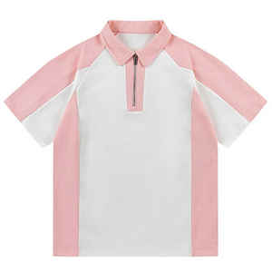 Streetwear Y2K camisetas de gran tamaño hombres media cremallera empalme Hip Hop camiseta Tops verano camisetas sueltas - Product Image 3