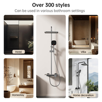 Robinet de douche mural au design moderne 3118, gris anthracite, en aluminium léger, mitigeur eau chaude/refroidie, ensemble de douche