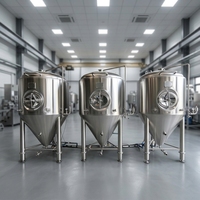 Fermenteurs coniques en acier inoxydable 1000L-5000L pour bière avec cuve sous pression et pompe, équipement de fermentation à enveloppe glycolée