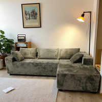 Canapé modulaire d'angle en forme de L, gain de place, en tissu, avec rangement, pour petit appartement, bureau, zone de réception
