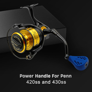 Empuñadura para carrete de pesca, 66mm, fibra de carbono, 35mm, TPE, azul, para carretes giratorios Penn 420ss 430ss - Product Image 2