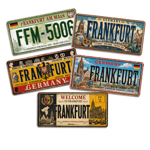 Letrero Metálico Vintage de <span class=keywords><strong>Frankfurt</strong></span>, Alemania, Decoración Rústica de Pared para Oficina, Negocio o <span class=keywords><strong>Bar</strong></span>, Estilo Antiguo Personalizado - Product Image 1