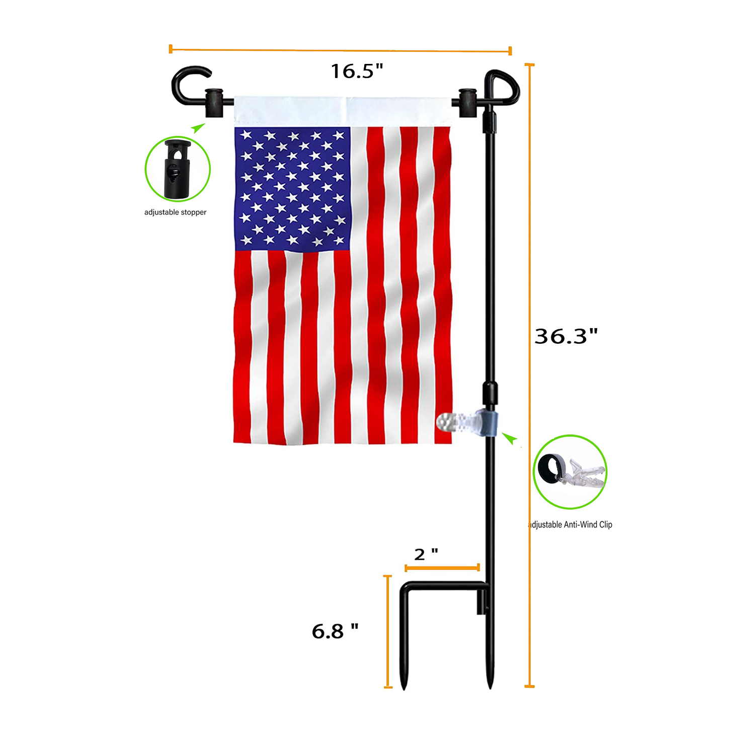 Wholesale Lot 24 Powder Coated Wrought Iron Garden Flag Stand 18" w / 38" h Wholesale Lot 24 Powder Coated Wrought Iron Garden Flag Stand 18" w / 38" h