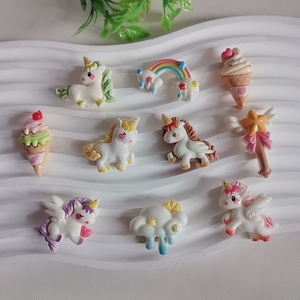 100 pièces de résine, mignonnes <span class=keywords><strong>nuages</strong></span> de dessin animé, arc-en-ciel, baguette magique, série <span class=keywords><strong>licorne</strong></span>, scrapbooking, bricolage, bijoux, pinces à cheveux, accessoires pour coque de téléphone - Product Image 1
