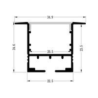 Encastré Armoire LED Canal Tuile dans Armoire Plafond LED Aluminium Extrusion Aluminium LED Profil 34.9*24.6mm