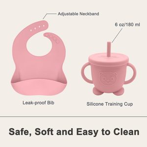 Meilleures ventes 2025 : Articles pour bébés - Ensemble d'alimentation en silicone pour nouveau-né, comprenant bavoirs en silicone et assiettes pour bébé, idéal comme cadeau. - Product Image 3