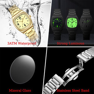 レディーススクエアデザイン発光防水腕時計高級メーカーMontre Femme - Product Image 2