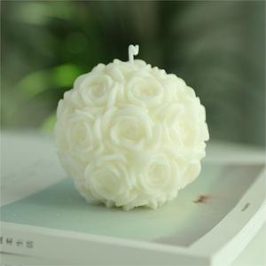 Fondant Bougie Parfumé Blanc En Forme De Rose - Cire Française
