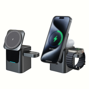 Sıcak satış çok fonksiyonlu katlanabilir alüminyum alaşım 15W 3 in 1 şarj küp manyetik hızlı şarj kablosuz şarj - Product Image 1